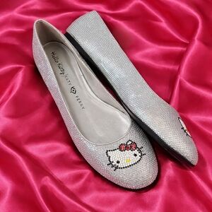 Size 9 Hello Kitty Flats Rhinestone Diamond Crystal Bling Shies NEW $115